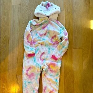 Saint Eve Little Girl Unicorn Pajama - Footed Zipper Onesie Size Small 7/8